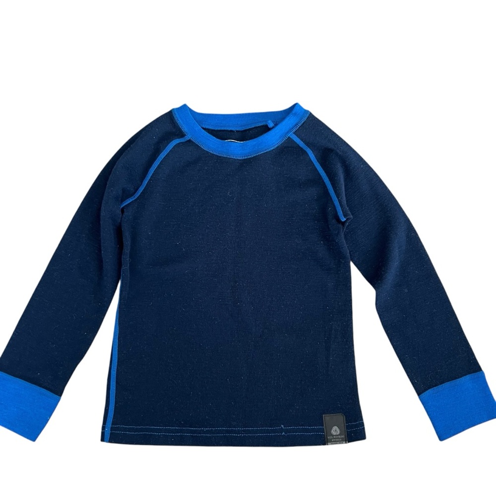 Mountain Warehouse kids wool blend Navy Blue Long Sleeve Shirt 3-4 years